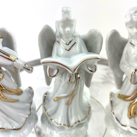 Christmas On Mainstreet Porcelain Angel Candleholders Set of 3 Musical Angels - Picture 4 of 14